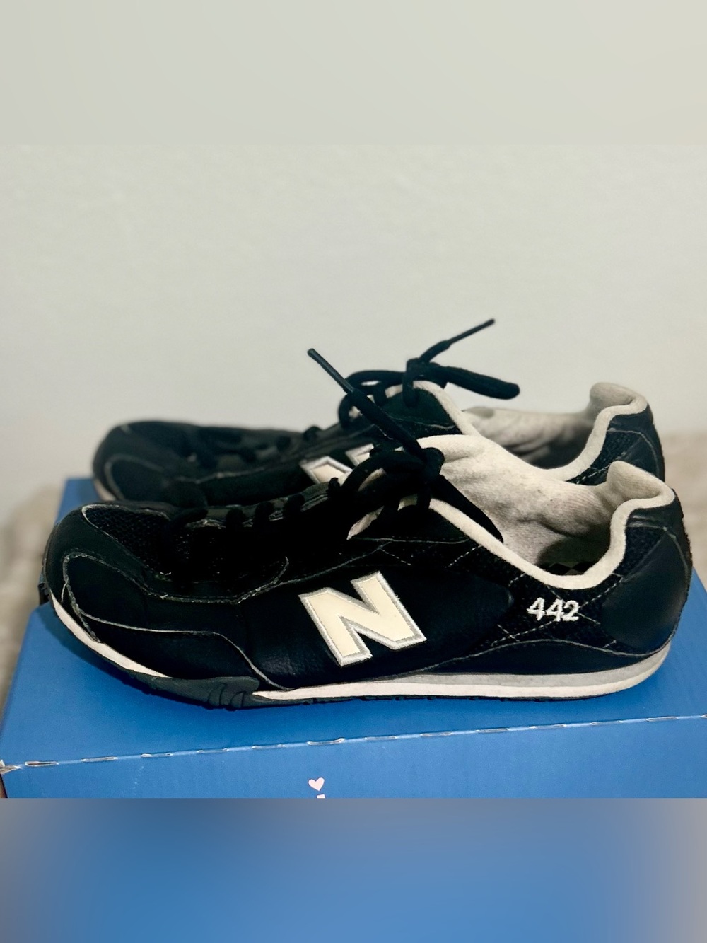 Vintage New Balance 442 Black Low Top Lace-Up Argyle Athletic Sneaker 8 CW442BS - Picture 5 of 8